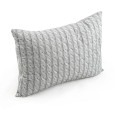 Подушка 50х70 силіконова стьобана на блискавці Grey Braid