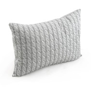 Подушка 50х70 силіконова стьобана на блискавці Grey Braid
