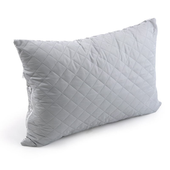 Подушка 50х70 силіконова стьобана на блискавці Grey Braid -
                                                        Фото 2