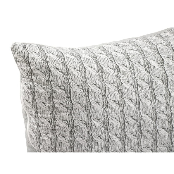 Подушка 50х70 силіконова стьобана на блискавці Grey Braid -
                                                        Фото 3