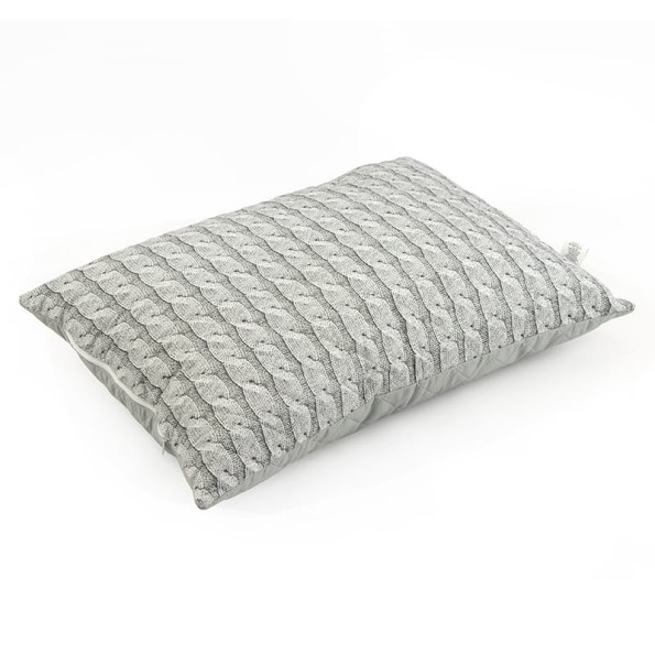 Подушка 50х70 силіконова стьобана на блискавці Grey Braid -
                                                        Фото 4