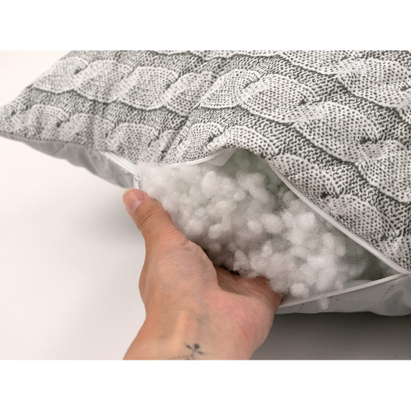 Подушка 50х70 силіконова стьобана на блискавці Grey Braid -
                                                        Фото 6