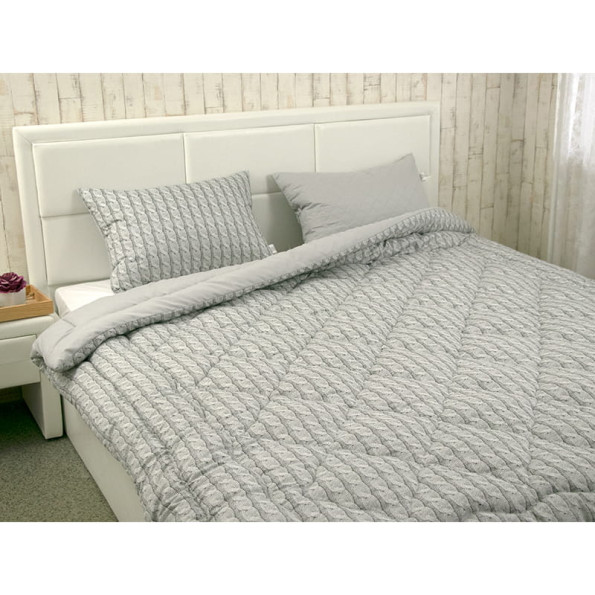 Ковдра 140х205 поліестер силікон Grey Braid -
                                                        Фото 5