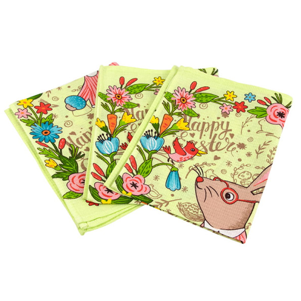 Набір вафельних рушників 45х60 см. 3 шт. Пасхальний Зайчик салатовий Набір вафельних рушників 45х60 см. 3 шт. Пасхальний Зайчик салатовий