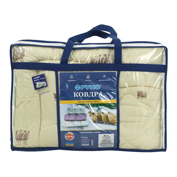 Шерстяное зимнее одеяло Sheep в микрофибре 172х205 см -
                                                        Фото 4