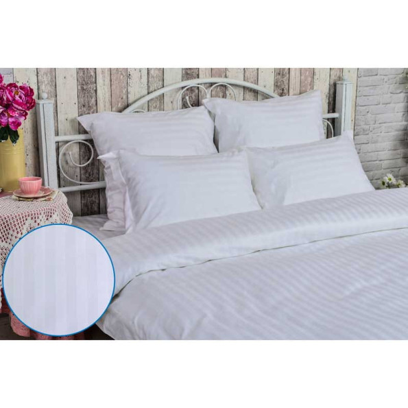 Комплект постельного белья сатин страйп 2х2 полуторный (50х70)
