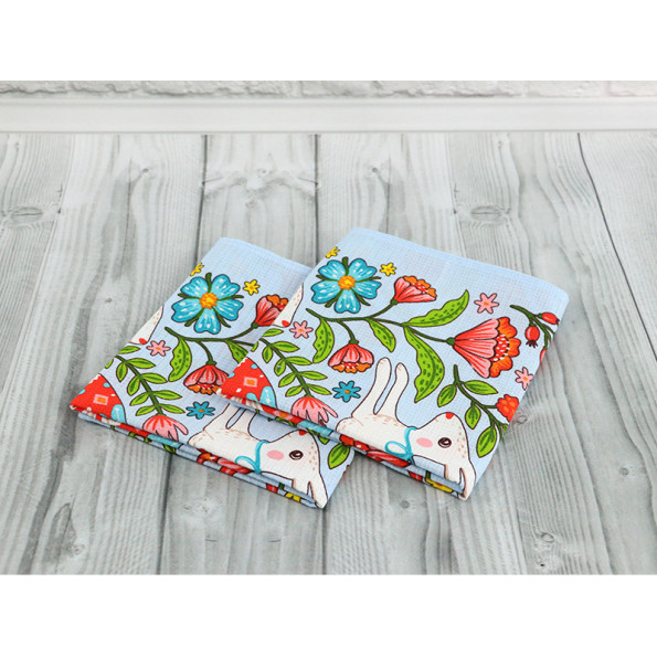 Рушник вафельний Кухонний 45х60 см Блакитний 342419 -
                                                        Фото 4