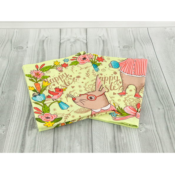 Рушник вафельний Кухонний 45х60 см Салатовий 342420 -
                                                        Фото 3