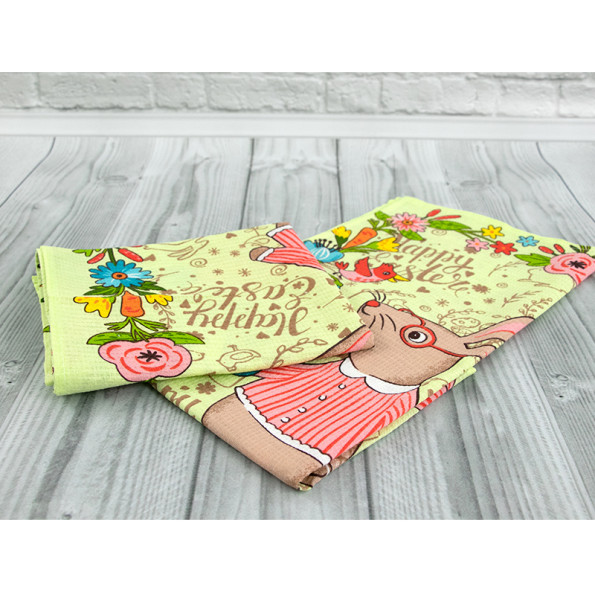 Рушник вафельний Кухонний 45х60 см Салатовий 342420 -
                                                        Фото 4