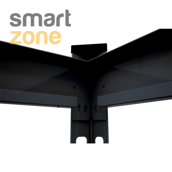 Стелаж металевий кутовий 180х70х45 см ЧОРНИЙ 5 полиць ДСП ХАРДІ для дому, гаражу -
                                                        Фото 3