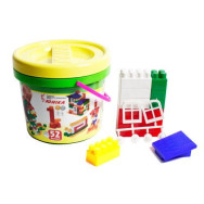 Конструктор блочный детский в ведре НИК (52 детали)