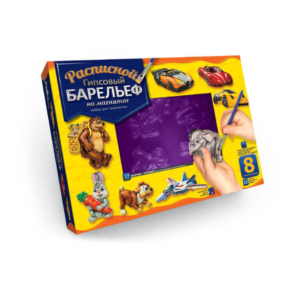 Расписной гипсовый барельеф 