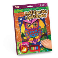 Раскраска глиттером по номерам Сова