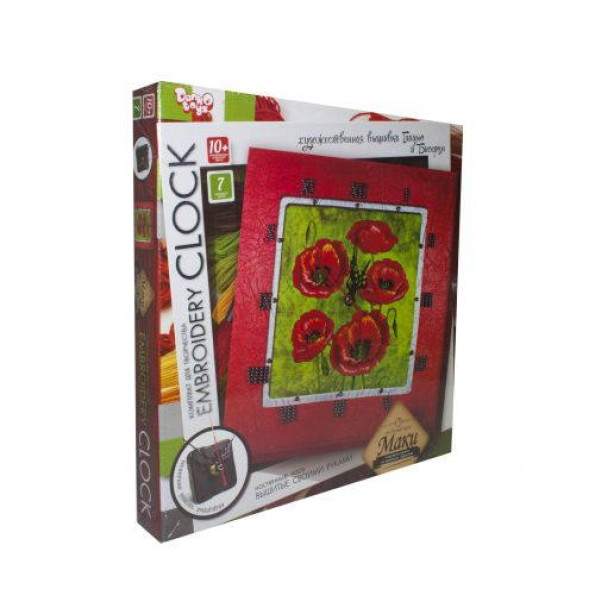Набір для творчості Embroidery clock, Маки Набір для творчості Embroidery clock, Маки