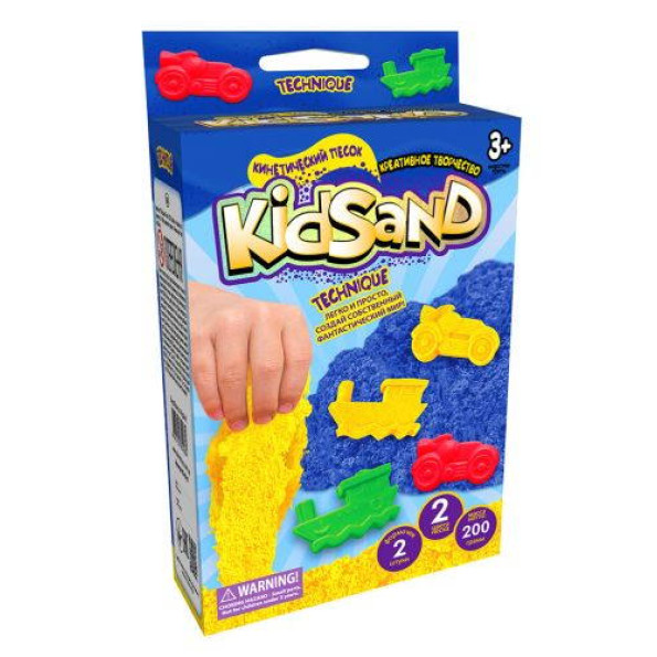 Кинетический песок KidSand: Динозавры с формочками, 200 г, детский