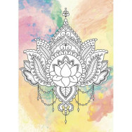 Розпис по полотну Королівський лотос, палітра малахіт