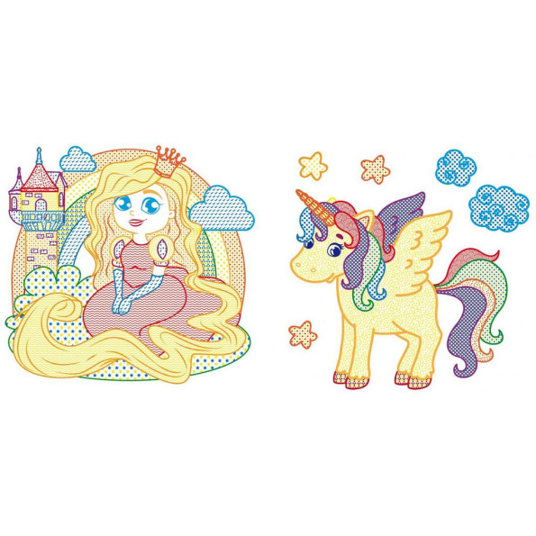 Водные раскраски с цветным контуром 