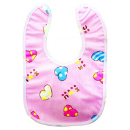 Слюнявчик на кнопке, розовый 