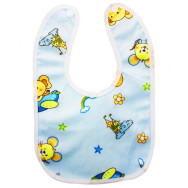 Слюнявчик на кнопке, голубой 