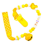 Клипса для пустышки с колокольчиком, желтый 