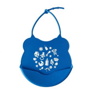 Слюнявчик силиконовый, синий 