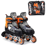 Роликовые коньки Best Roller S Оранжевые с подсветкой