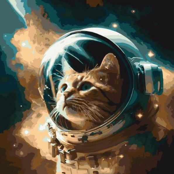 Картина за номерами "Котик космонавт" 40х40 см Картина за номерами "Котик космонавт" 40х40 см