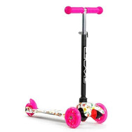 Самокат трехколесный "Skyper" розовый с бабочками