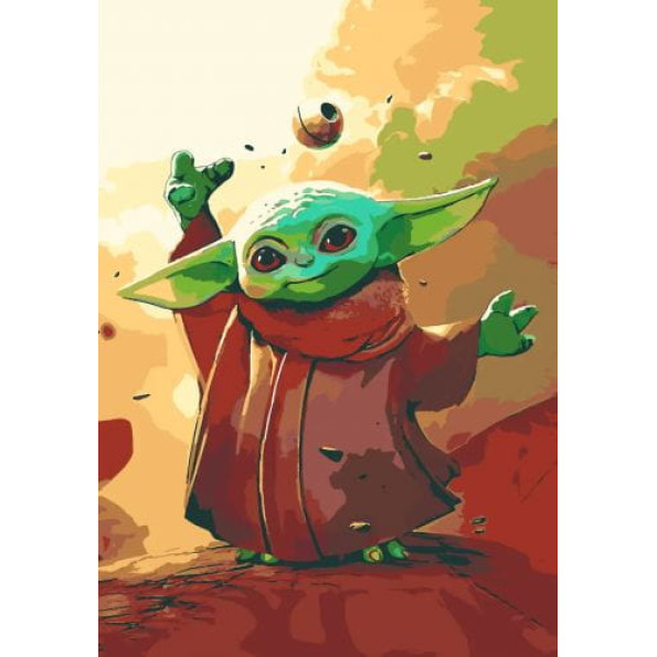 Картина по номерам "Малыш Йода" 28х40 см