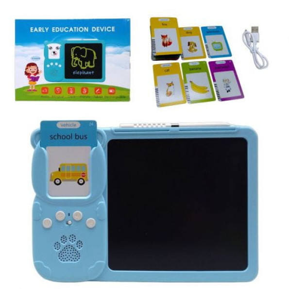 Планшет для малювання LCD Writing Tablet + озвучена абетка Монтессорі 112 карток (блакитний) -
                                                        Фото 1