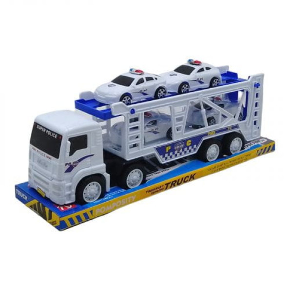 Автовоз инерционный "Полиция" + 4 машинки -
                                                        Фото 1