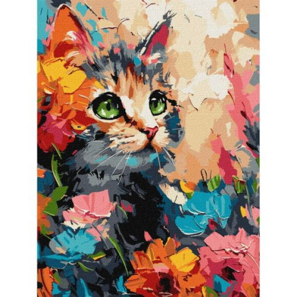 Картина по номерам "Пушистый котик" 30х40 см -
                                                        Фото 1