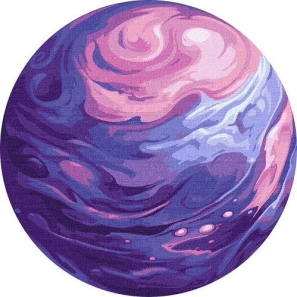 Картина по номерам с подсветкой "Glow Art: Планета Счастье", d26 см -
                                                        Фото 1