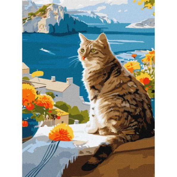 Картина за номерами "Мрійливий котик" 30х40 см -
                                                        Фото 1