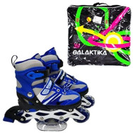 Ролики L 39-42 PU колеса, свет, раздвижные, синие