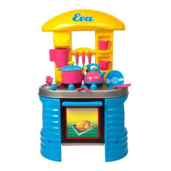 Кухня с посудой голубая Кухня с посудой голубая