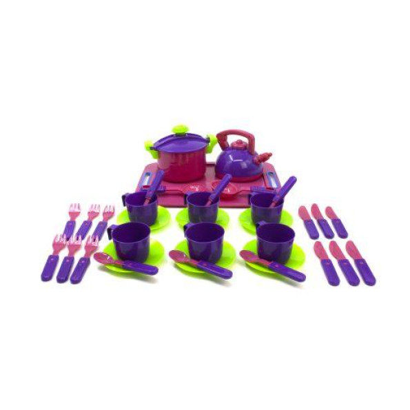 Игровой набор посудки, розовый Игровой набор посудки, розовый