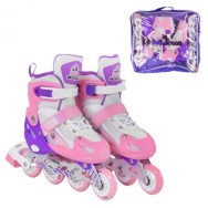 Роликовые коньки Best Roller S Розовые с подсветкой Роликовые коньки Best Roller S Розовые с подсветкой