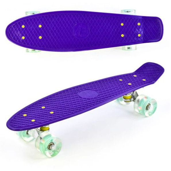 Скейт Пенні борд 0660 (8) Best Board, ФІОЛЕТОВИЙ, дошка = 55см, колеса PU зі світлом, діаметр 6 см