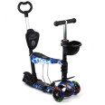Самокат детский трехколесный Best Scooter Разноцветный с родительской ручкой