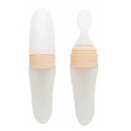 Силиконовая ложка-контейнер бежевая