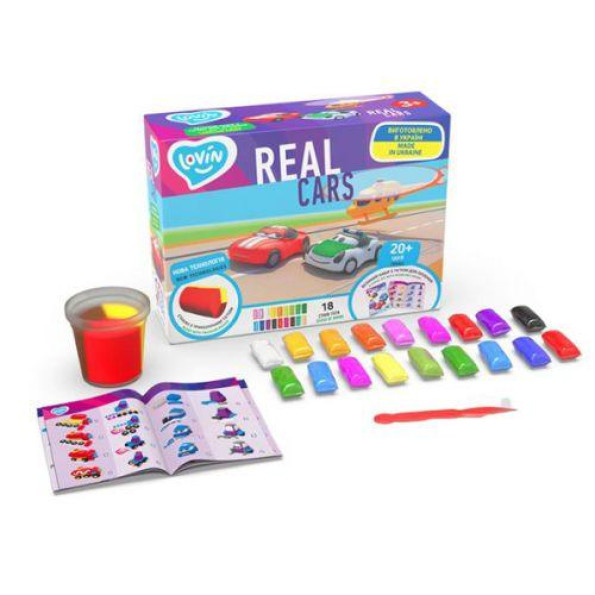 Набор теста для лепки Real Cars 18 цветов