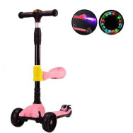 Самокат детский трехколесный Розовый дым и свет