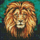 Алмазная мозаика "Роскошный лев", 40х40 см -
                                                        Фото 1