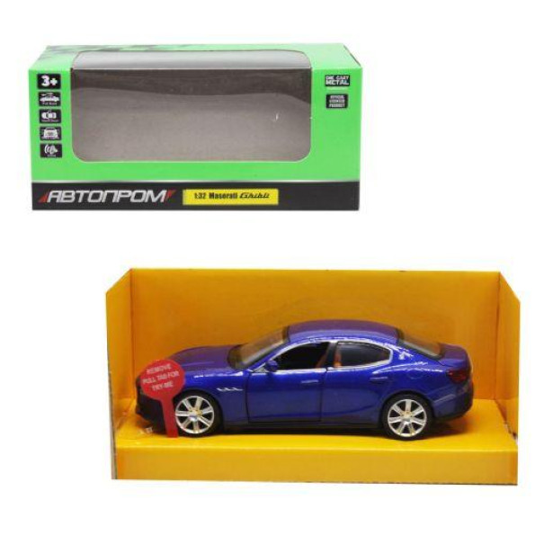 Машина мет. АВТОПРОМ 48шт/2 1:32 Maserati Ghibl,батар, свет,звук,откр..двери,короб. 18*9*9см