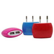 Зарядка мережевик на два виходи usb кольоровий