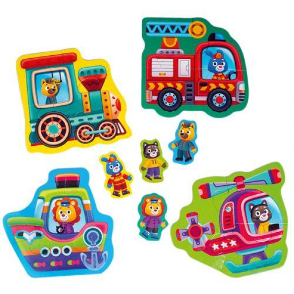 Пазлы макси Vladi Toys картонни з грою Малюк Зможе Транспорт. Тварини Пазлы макси Vladi Toys картонни з грою Малюк Зможе Транспорт. Тварини