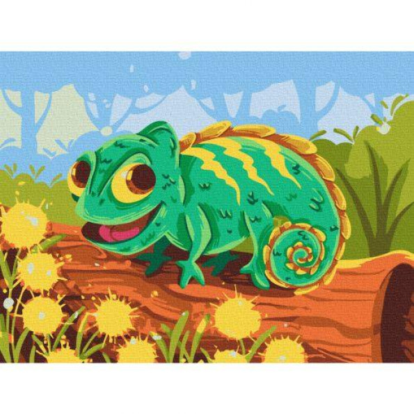 Картина за номерами Хамелеончик © Didevych Kateryna, 30х40 см Картина за номерами Хамелеончик © Didevych Kateryna, 30х40 см