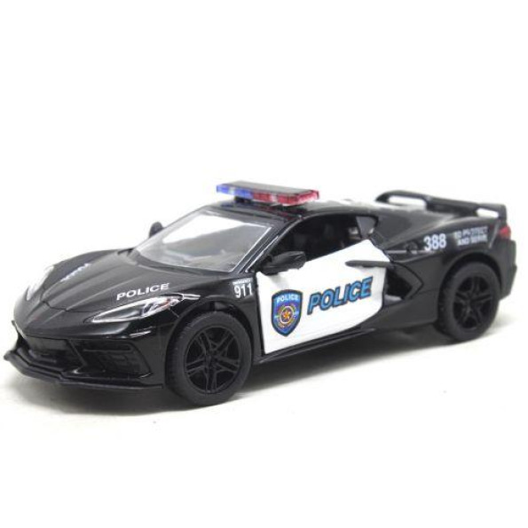 Модель легкова CORVETTE (2021) 5ʼʼ KT5432WP Police метал.инерц.видкр.дв.кор