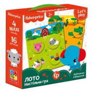 Игра настольная «Fisher Price. Лото. Изучаем животных» в коробке (укр)